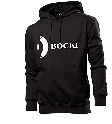 Generisch i Love Bockwurst Hombres Hoodie Sudadera - shirt84 - Negro, L