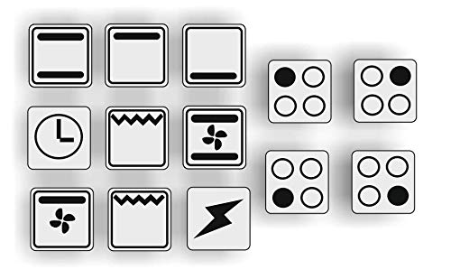 Generisch Juego de 13 Pegatinas para Horno, Horno, Interruptor, símbolos (R29/1)