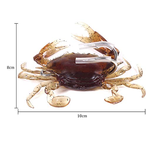 Genrics 5 Piezas Señuelos de Pesca Cebo de Cangrejo con Anzuelos Artificial Cebo Cangrejo Equipos de Pesca Simulación para Pescar - 8cm y 10cm