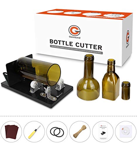 Genround [2020 Versión de actualización] Cortadores de Botellas de Vidrio Redondo Cuadrado Cortadora vidrio Bottle Cutter