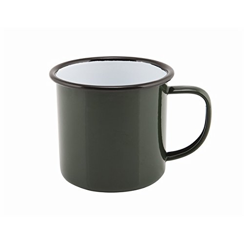 Genware NEV-50018GREEN - Taza esmaltada (36 cl/12,5 oz), color verde