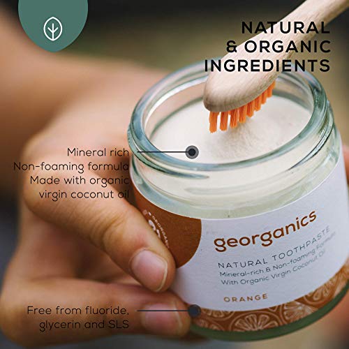 georganics Remineralizante Natural Aceite Coco Orgánico pasta dental blanqueadora 120ml - Rojo Mandarín