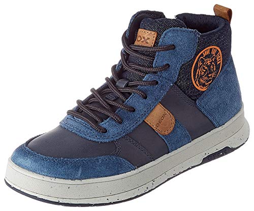 Geox J ASTUTO Boy D, Sneaker para Niños, (Navy/Orange), 28 EU