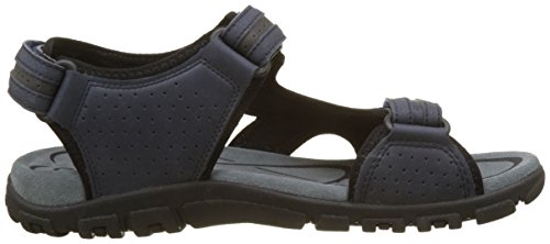 Geox UOMO Sandal Strada D, Sandalia con Pulsera para Hombre, Azul (Navy/Dk Grey), 45 EU