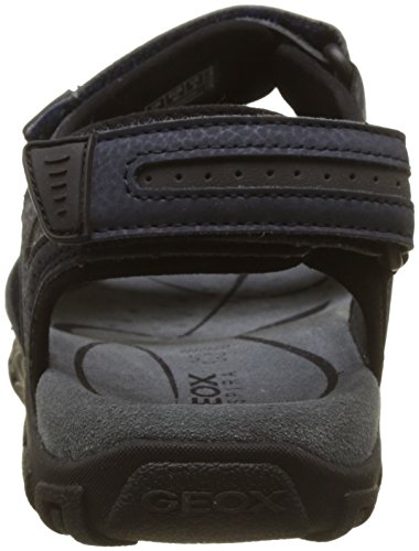 Geox UOMO Sandal Strada D, Sandalia con Pulsera para Hombre, Azul (Navy/Dk Grey), 45 EU