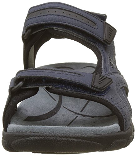 Geox UOMO Sandal Strada D, Sandalia con Pulsera para Hombre, Azul (Navy/Dk Grey), 45 EU