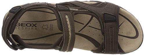 Geox UOMO Sandal Strada D, Sandalias con Punta Abierta para Hombre, Marrón (Brown/Sand C0705), 42 EU