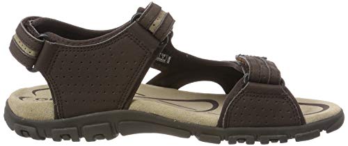 Geox UOMO Sandal Strada D, Sandalias con Punta Abierta para Hombre, Marrón (Brown/Sand C0705), 42 EU