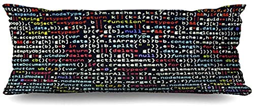 GFGKKGJFF0821 - Fundas de Almohada Digital con código de Javascript y tecnología binaria HTML, 20 x 54 Pulgadas, para Halloween, Navidad, Día de Acción de Gracias, Regalo para niñas