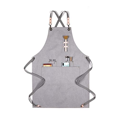 GGLLBL Delantal de Lona de algodón Unisex de Cuero Ajustable Que cuelga del Cuello Hotel Restaurant Café peluquería de panadería Bar Camarero Trabajo (Color : Apron 10, Size : OneSize)