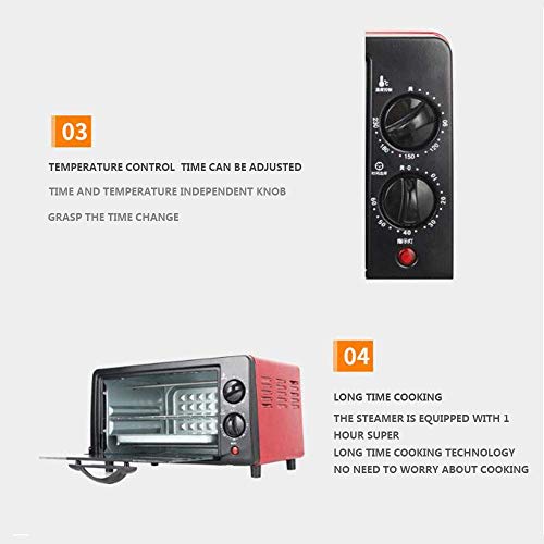 GH-YS Mini Horno eléctrico, microondas Manual de 20 litros con pomos Dobles, Estufa Multifuncional para Hornear de 800 W para Funciones de Cocina y Parrilla, Cocina del