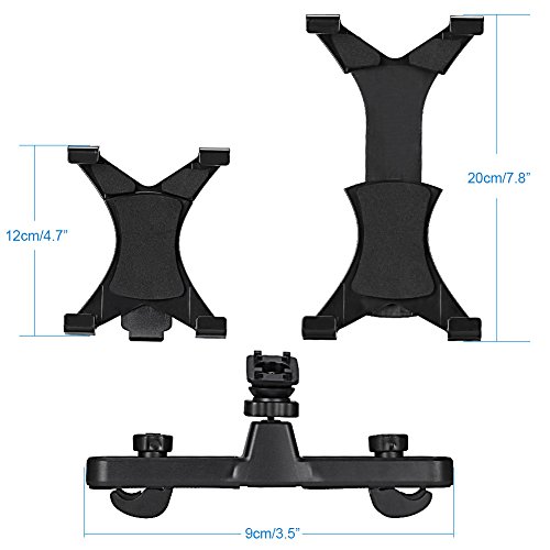 GHB Soporte para Tablet con Adaptador para Reposacabezas de Coche - Compatible con iPad, Samsung Galaxy y otras Tabletas de 7-10 Pulgadas