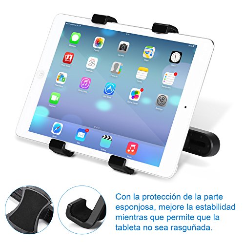 GHB Soporte para Tablet con Adaptador para Reposacabezas de Coche - Compatible con iPad, Samsung Galaxy y otras Tabletas de 7-10 Pulgadas