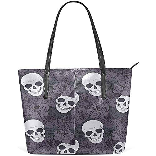 G.H.Y Bolsa de Hombro de Piel sintética con diseño de Calavera de azúcar, Color Morado, para Mujeres y niñas