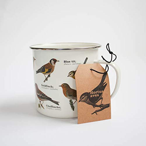 Gift Republic "diseño de pájaros y Flores Ecologie Taza esmaltada