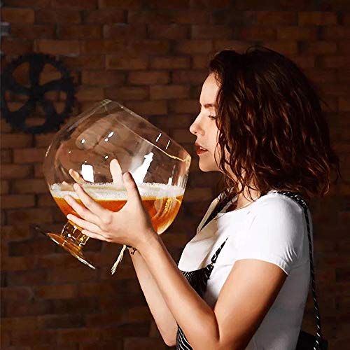 Gigante del partido del vino de vidrio que contiene una botella de vino, vasos de whisky beber jugo de cerveza vino tinto agua de gran tamaño gigante, ideal for cumpleaños, Navidad o Día de la Madre