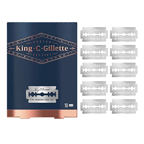 Gillette King C - Cuchillas de recambio para afeitadora de seguridad, paquete de 10 unidades