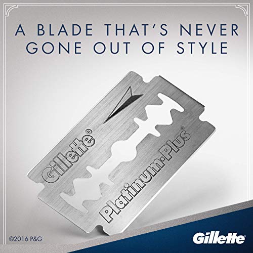 Gillette Platinum Cuchillas de Doble Filo para Maquinillas de Afeitar Clásicas, Paquete de 50 Cuchillas de Recambio