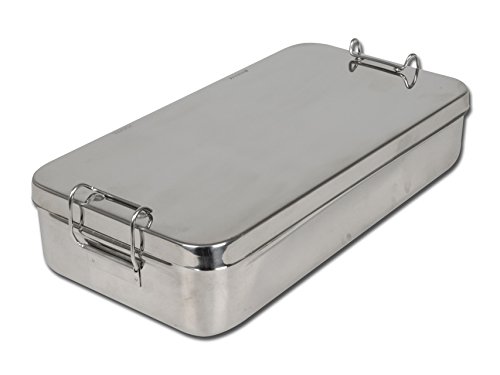 Gima S.P.A 26671 caja de acero inoxidable con asa, 30 cm x 15 cm x 6 cm