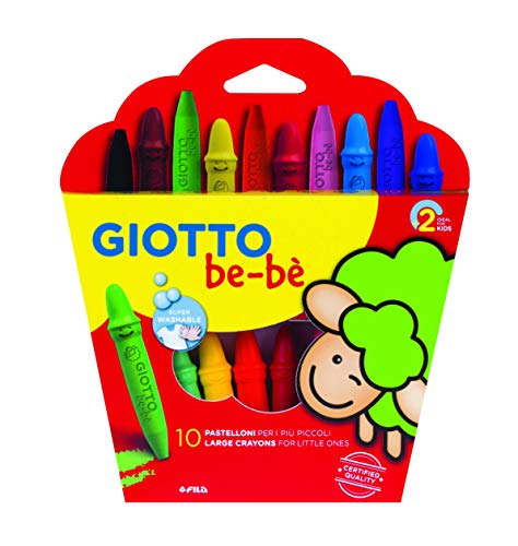 Giotto be-bè 466800 - Estuche 10 súper ceras irrompibles de colores y sacapuntas , color/modelo surtido