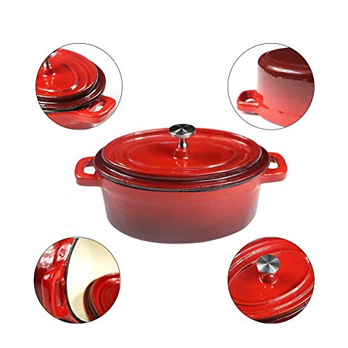 GJDBBLY Sopa De Esmalte Mini Leche Olla Sauce Pan De Cocina Antiadherente con Utensilios De Cocina De La Tapa para La Cocina De Inducción Cocina De Gas como se Muestra Rojo