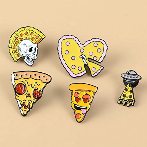 GJongie Broche Broches para Mujer Broches Yellow Pizza Enamel Pins Collection Heart UFO Skull Face Broche Pin De Solapa Insignia De Metal   Accesorios De Vestir Venta Al por Mayor Pin-2