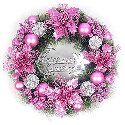 GL-Turelifes - Pack de 12 flores de Pascua artificiales con purpurina para árbol de Navidad, 16 cm de diámetro, cuerdas de color color verde