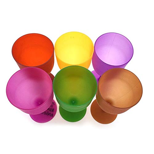 GLANGYU Creativo 6pcs / Set Plástico Copa De Vino Cáliz Cóctel De Champán Vasos De Colores For El Partido del Vidrio Esmerilado De Picnic Bar Bebidas Copas (Color : A)