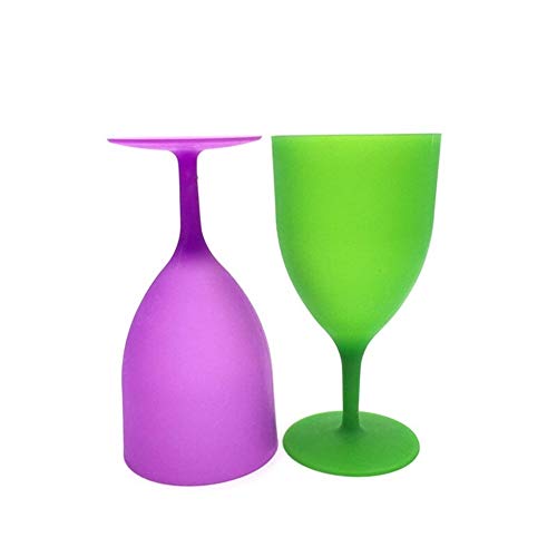 GLANGYU Creativo 6pcs / Set Plástico Copa De Vino Cáliz Cóctel De Champán Vasos De Colores For El Partido del Vidrio Esmerilado De Picnic Bar Bebidas Copas (Color : A)