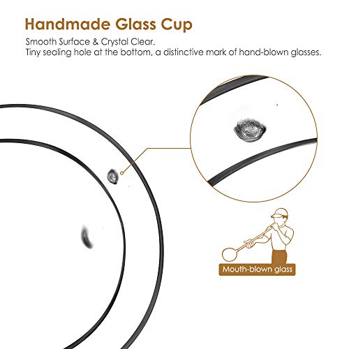 Glastal 250ml Vaso de Vidrio de Borosilicato de Aislamiento Térmico de Doble Pared para Café, Leche, Té y Más, Conjunto de 6