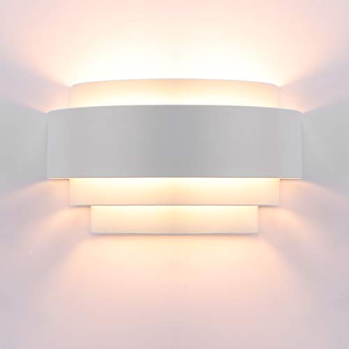 Glighone Aplique pared Interior Moderno Apliques pared Dormitorio Blanco Lampara pared Interior Arriba Abajo Luces de Pared para Pasillo Sala Estar, Blanco Cálido, Casquillo E27, Bombilla Incluida 7W