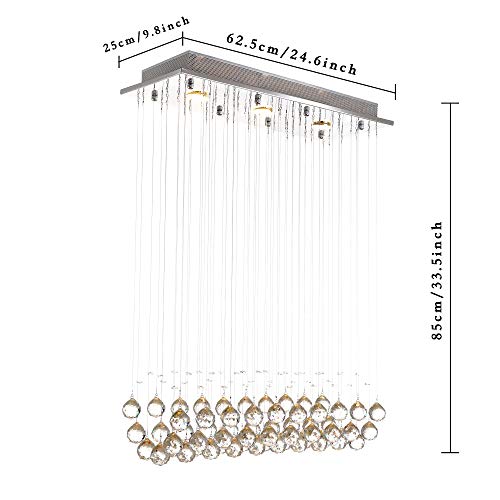 Glighone Lámpara Colgante Lámpara de Techo Luz Moderna Cristal Lámpara de Araña Iluminación Contemporáneo Elegante LED 50W