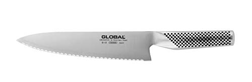 Global Knives G-22 Cuchillo para pan festoneado con hoja de 20 cm, acero inoxidable CROMOVA 18