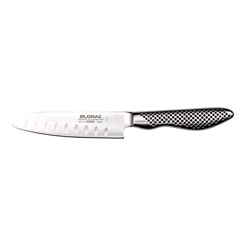 Global Knives GS-57 - Cuchillo de Santoku estriado con hoja de 11 cm, acero inoxidable CROMOVA 18