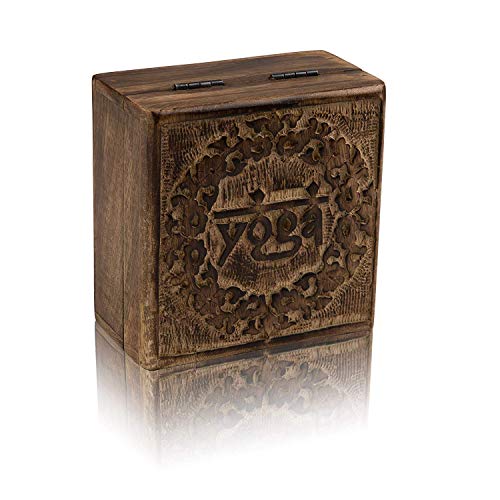 Global Village Bazaar - Joyero de madera hecho a mano decorativo, caja de tesoros para joyas, organizador de joyas, caja de recuerdos, caja de joyería, caja de joyería, caja de joyería, 5 x 5 pulgadas