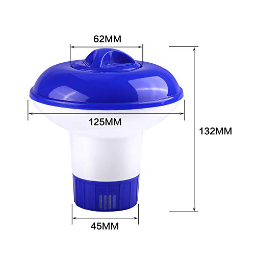 GLOBALDREAM Dispensador Químico, 5 Inch Dispensador de Químicos Dosificador de Cloro Flotante Dispensador Cloro Flotante Flotador de Cloro para Piscinas y SPA (1 Pieza)