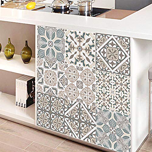 GLOBALDREAM Pegatinas de Baldosas, 20cm Cenefa Adhesiva Cocina Azulejos Adhesivos Pegatinas Mosaico Pegatinas de Baldosas de Azulejos para Baño y Cocina (4 Piezas 100cm x 20cm)