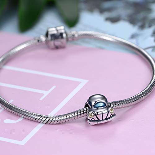 Globalwin joyas 925 plata esterlina coche encanto Beads Fit European Charms Pulseras para cuentas de esmalte familia D123