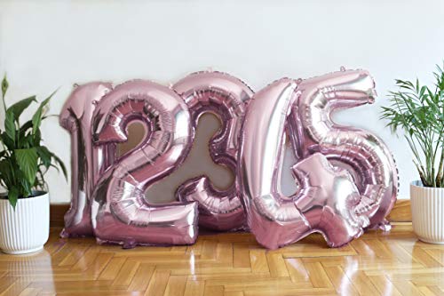 Globo numero 39 o 93 Oro Rosa. Globos Foil Gigante números 3 9 fiestas cumpleaños decoración fiesta aniversario boda tamaño grande 70 cm con accesorio para inflar aire o helio (39/93 Oro Rosa)