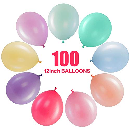 Globos de Cumpleaños de Colores, 100 piezas Globos Pastel de Látex para Fiestas Bodas Reuniones y Otras Celebraciones