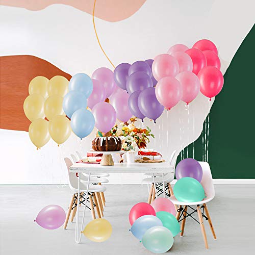 Globos de Cumpleaños de Colores, 100 piezas Globos Pastel de Látex para Fiestas Bodas Reuniones y Otras Celebraciones