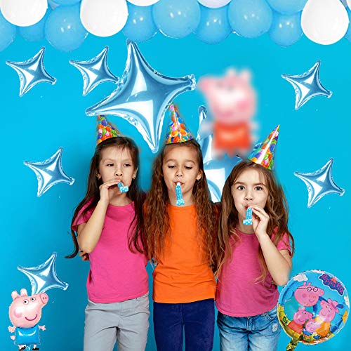 Globos de Peppa Pig,Globos para fiestas de Niños,Globos de papel de aluminio con tema,Globos Fiesta Cumpleaños Decoración, Dibujos animados Globos de latex,para Fiesta Cumpleaños Decoración