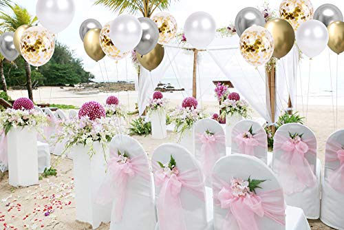 Globos Dorados Plateados Blancos SKYIOL Globo de Helio Metalizados Confeti Globos 30cm Látex Globos para Niños Niñas Cumpleaños Boda Baby Shower Graduación Comunion Bautizo Fiestas de Decoraciones