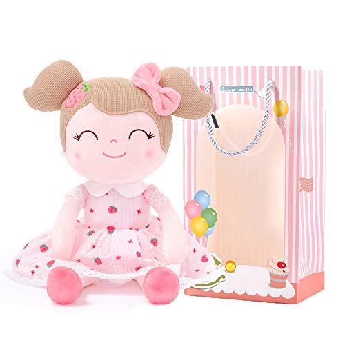 Gloveleya Muñeca de Peluche muñeca de Trapo Peluche Regalo de niña Suave y Seguro para Jugar Spring Girl Series con Bolsa de Regalo - Fresa