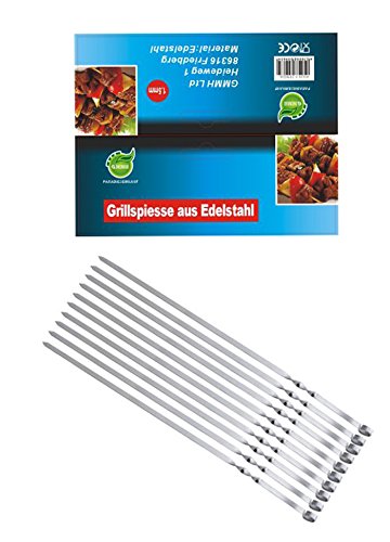 GMMH Brochetas Pinchos Pinchos, Schampura 10 Unidad Acero INOX, 50 cm - 1 - Pack