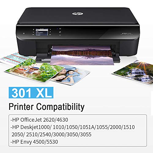 Gmoher Remanufacturado Cartucho de Tinta para HP 301XL 301 Alto Rendimiento Cartucho de Tinta CH563E Compatible con HP Deskjet 1000 1010 1050 2000 2050 2540 HP Envy 4500 4502 4504 (1 Negro)