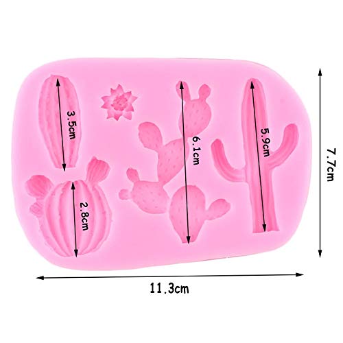 GMTEXTILES Moldes de Silicona de Cactus 3D Fondant Herramientas de decoración de Pasteles Molde de Pasta de Chocolate de Chocolate Molde de Arcilla de polímero de Caramelo