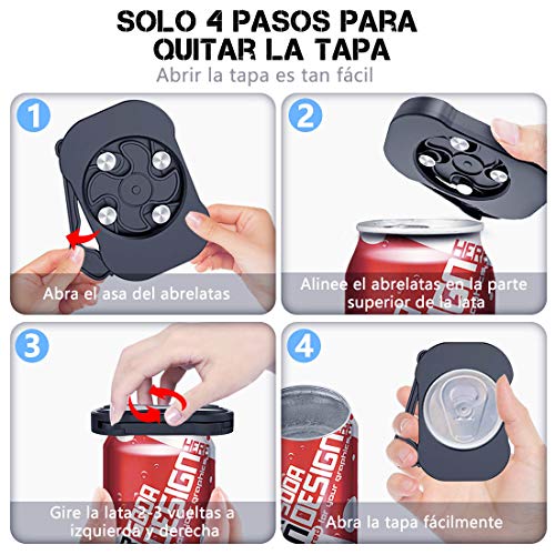 Go Swing Topless Abrelatas, Abrelatas manual Borde Liso con Función de Bloqueo, Herramienta de Abridor de Latas, Abrelatas Profesionales Sin Esfuerzo para Abrelatas cocina, Abrelatas cerveza