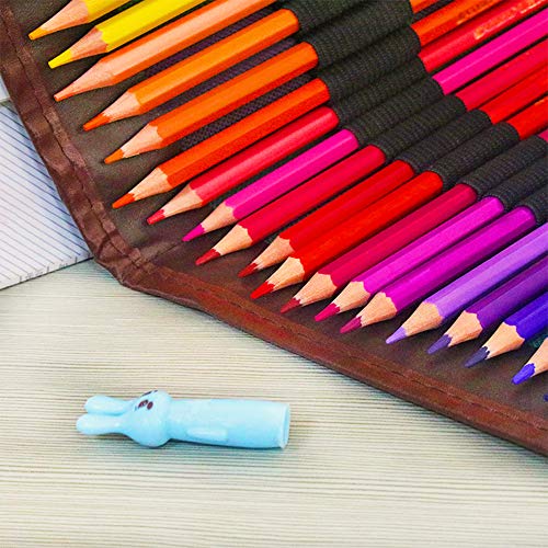 Gobesty - Juego de 48 lápices de colores para niños o adultos, con estuche enrollable de lona, sacapuntas, goma de borrar, capuchón