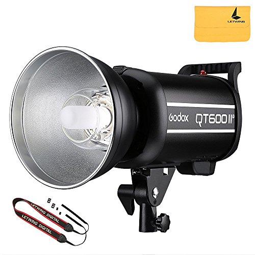 Godox QT600II 600WS GN76 1/8000s HSS 220v Estudio Flash Estroboscopico iluminación con 2.4G Inalambrico X Sistema Reciclado Tiempo de 0.05-0.9s + Letwing Digital Gift Kit (QT-600IIM)